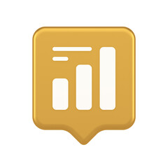 Poster - Bar graph business analyzing button diagram profit progress stock market stats 3d speech bubble icon