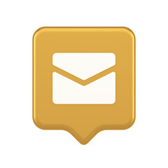 Poster - Newsletter inbox chat message button remotely communication digital notification 3d speech bubble icon
