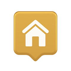 Poster - Main internet page button homepage house with roof navigation cyberspace interface 3d speech bubble icon