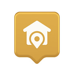 Poster - House location GPS route button distance navigation map pin pointer address direction 3d speech bubble icon