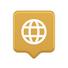 Poster - Global internet connection GPS planet button network web business communication 3d speech bubble icon