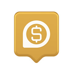 Poster - Bank money exchange map pin pointer button cash location dollar symbol web app design 3d speech bubble icon