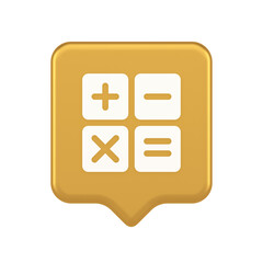 Poster - Calculator math counting button accounting balance mathematics financial keyboard 3d speech bubble icon