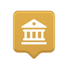Poster - Museum antique building columns button gallery mythology civilization house 3d realistic speech bubble icon