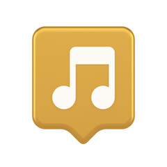 Poster - Music note audio sound button audio sound listening production 3d realistic speech bubble icon
