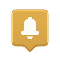 Poster - Handbell ring button cyberspace sound reminder service 3d realistic speech bubble icon