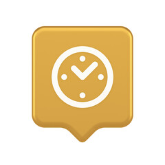 Poster - Alarm clock time countdown button deadline measurement 3d realistic speech bubble icon