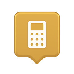 Poster - Calculator button mathematical number counting web application design 3d realistic speech bubble icon