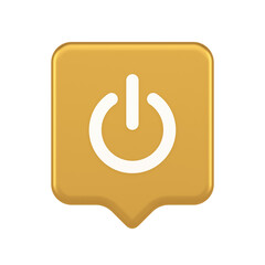 Poster - Shutdown turn on off button energy switch power start stop web app design 3d realistic speech bubble icon