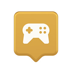 Poster - Gamepad controller virtual gaming connect button joystick joypad web app 3d realistic speech bubble icon