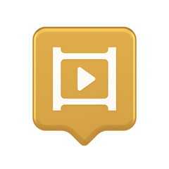 Poster - Video film multimedia content play button digital player broadcasting 3d realistic speech bubble icon