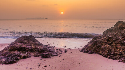 Wall Mural - Landscape of beautiful sunrise sunset and sea