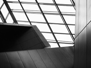 Aufkleber - Architecture details Glass roof Metal wall indoor building shade shadow