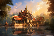 Thai Style Temple Background