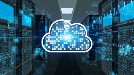 Aufkleber - Cloud computing and Data center concept. Software as a Service. SaaS. Communication network.
