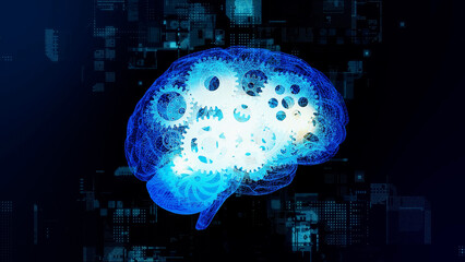 Aufkleber - AI (Artificial Intelligence) concept. Deep learning. Electronic circuit.