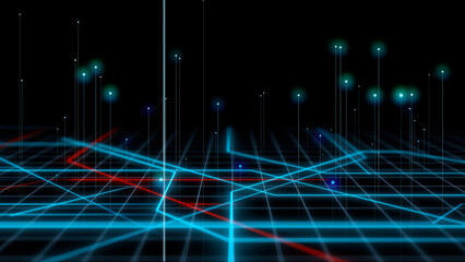 Aufkleber - Electronic circuit. Digital transformation. Communication network.