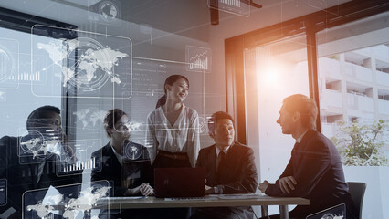 Aufkleber - Global communication network concept. Worldwide business.