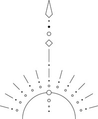 Wall Mural - abstract celestial line art. minimal boho linear symbols. celestial mystic element. vector line art 