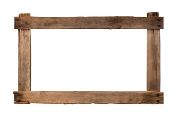 PNG high resolution Old rustic Wooden photo frame or old rustic wood frame. generative ai	