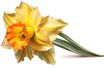 Poster - daffodil isolated on white background. Generated by AI