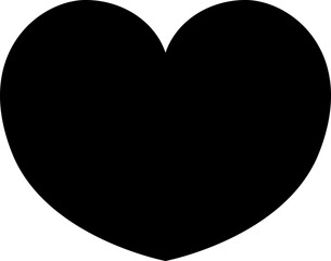 Poster - love heart vector icon black silhouette isolated on white background.