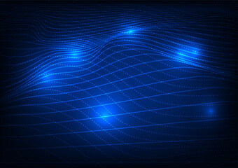 Fototapete - Abstract background technology Modern communication technology allows users to communicate long distances quickly. via the Internet signal network system Use lines to make waves overlapping.