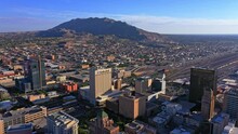 Beautiful Drone Shot Of El Paso Texas Before Title 42 Ends. Near Mexico Border And The Rio Grande. 1.2