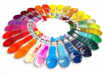 Aufkleber - paint swatches isolated on white background. Generated by AI