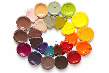 Aufkleber - paint swatches isolated on white background. Generated by AI