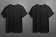 Black T-shirt Mockup Isolated On Grey Background