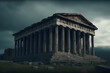 Valley of the Temples. ancient Greek Temple. Neural network AI generated