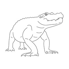 Wall Mural - Sketch of Crocodile drawn by hand. Vector hand drawn illustration.