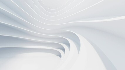 Poster - Abstract white curve geometry background, 3d rendering.