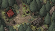 fantasy role play rpg asset isometric map, forest bandit camp - by generative ai