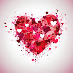 Wall Mural - valentine day heart, romance love soul mate gift - by generative ai