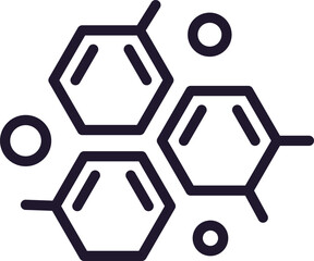 Poster - Single line icon of molecule High quality vector illustration for design, web sites, internet shops, online books etc. Editable stroke in trendy flat style isolated on white background