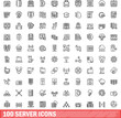© ylivdesign - 100 server icons set. Outline illustration of 100 server icons vector set isolated on white background