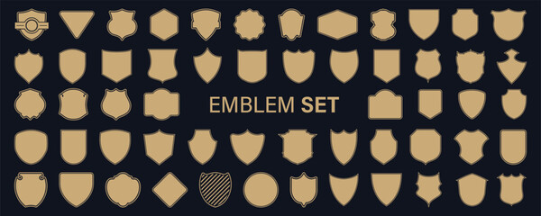 Poster - Emblem shield badges collection. Set of shield elements frame