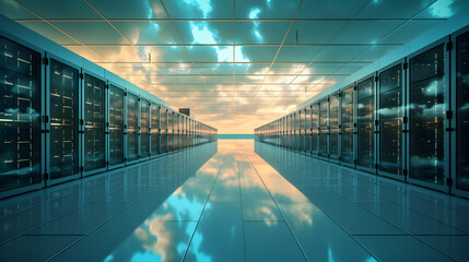 Wall Mural -  Cloud servers in a data center - Cloud Hosting