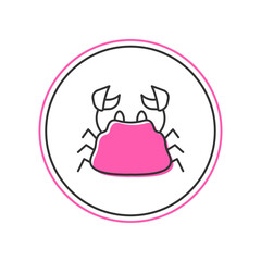 Sticker - Filled outline Crab icon isolated on white background. Vector