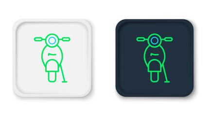 Canvas Print - Line Scooter icon isolated on white background. Colorful outline concept. Vector