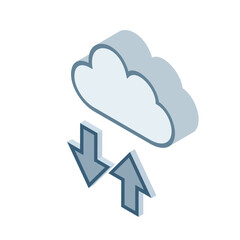 Wall Mural - Cloud computing symbolic 3d icon - isometric view