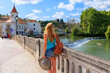 Woman tourist in Portugal- City of Tomar