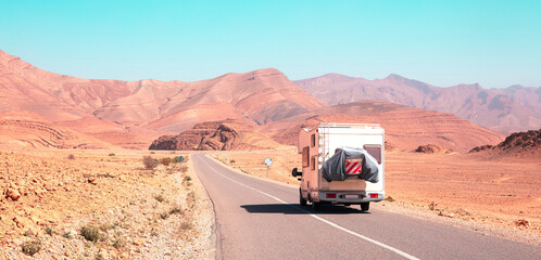 Wall Mural - Family travel- Holiday trip in motorhome,  Morocco