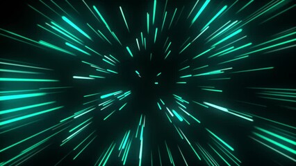 Wall Mural - Flying in space with luminous neon lines. Hyperspace. The modern ultraviolet spectrum of light.