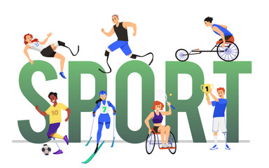 Disabled sports banner or poster design template vector illustration isolated.