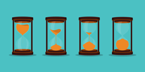 Aufkleber - Set of hourglass icon in a flat design