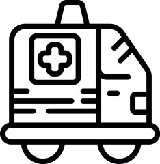 Sticker - Safety rescue car icon outline vector. Patient service. Order medicine