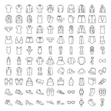 Clothing And Accessories Vector Icon Set